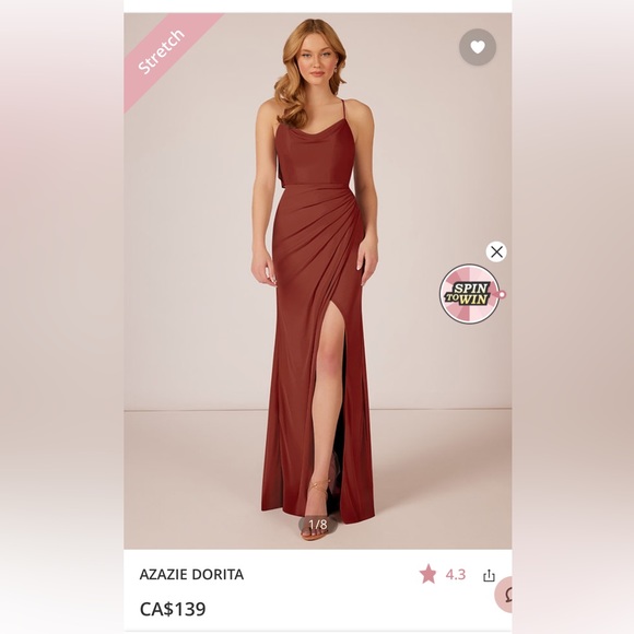 Azazie Dresses & Skirts - Azazie Bridesmaid or Wedding Guest dress - “Dorita” in Terracotta - size 12